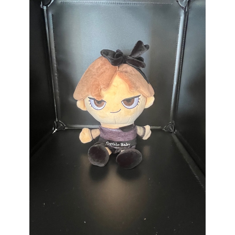 Makeshift Gothic Baby‎ Plush Doll Stuffed Toy Black Dress Bow Hair